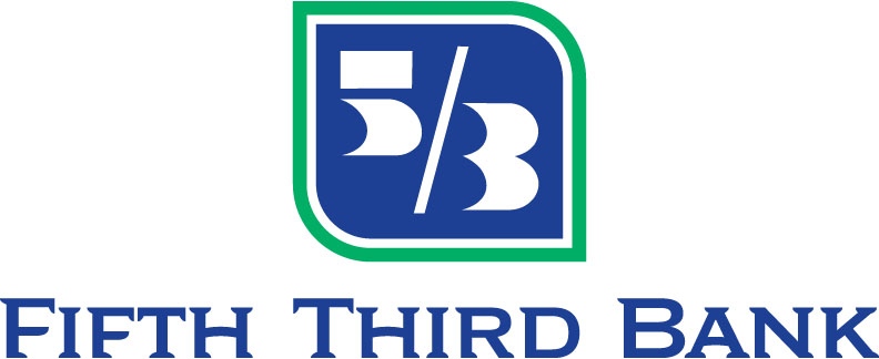 Logo of fifth third bank featuring a stylized numeral "5/3" within a blue and green shield icon, accompanied by the bank's name in capitalized blue letters.