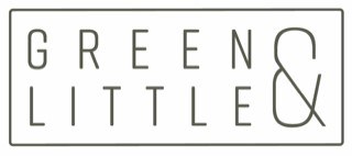 Minimalist textual logo with the words 'green little' and an ampersand symbol.