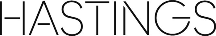 The image shows the word "hastings" in bold, uppercase letters.