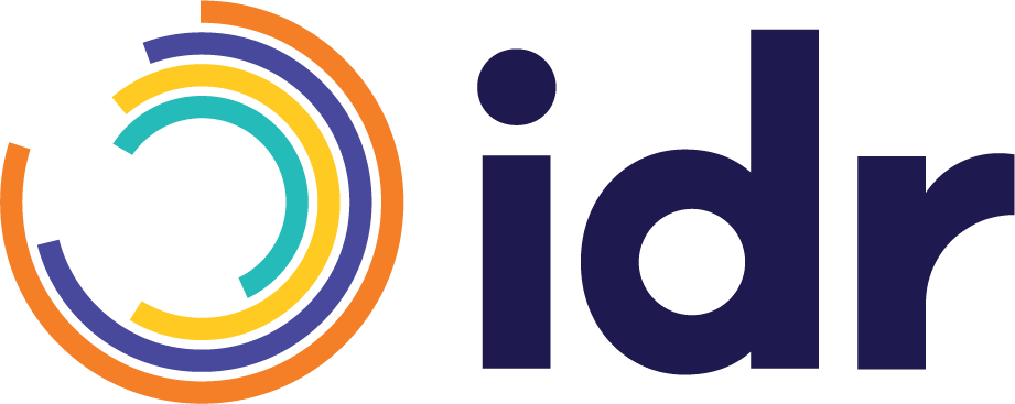 The image displays a colorful logo consisting of a stylized representation of concentric arcs or swirls in multiple colors on the left, with the text "idr" in a modern sans-serif font on the right. the design conveys a sense of dynamism and modernity.
