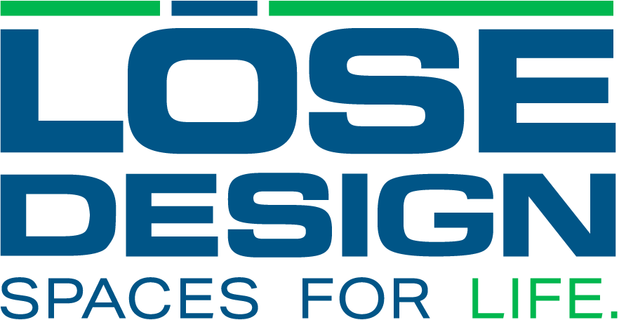 The image displays a logo consisting of the text "close design spaces for life" in stylized lettering with a color scheme that combines shades of blue and green.