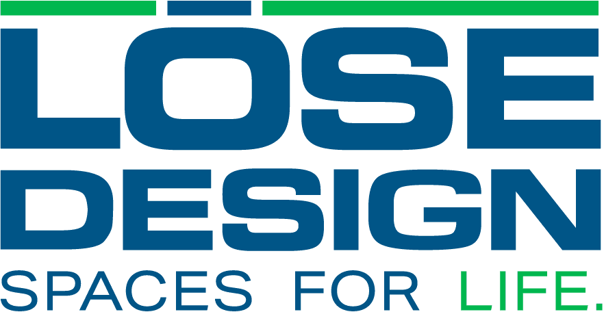 The image displays a logo consisting of the text "close design spaces for life" in stylized lettering with a color scheme that combines shades of blue and green.