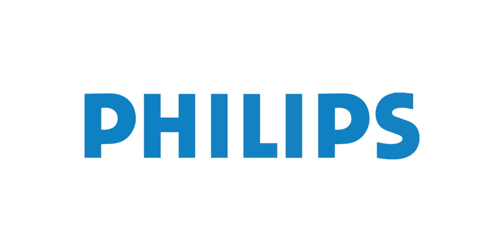 The image displays the logo of philips, a dutch multinational conglomerate corporation known for its range of electronics and healthcare products. the logo features the company name in bold blue letters.