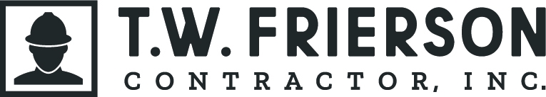 Logo of t.w. frierson contractor, inc. featuring a stylized hard hat silhouette.