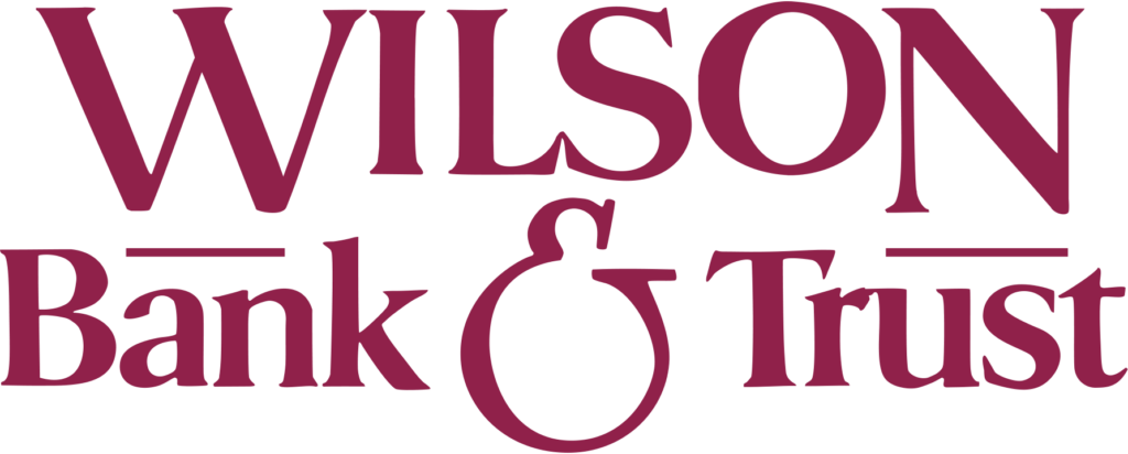 Logo of wilson bank & trust featuring the company's name in bold maroon letters with an ampersand.