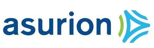 Logo of asurion, featuring the company name in blue lowercase letters with a green and blue arrow to the right.