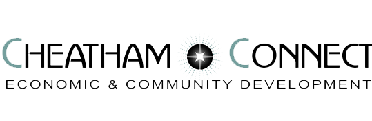 Logo of cheatham connect, symbolizing economic and community development, with a stylized graphic emphasizing connectivity and growth.