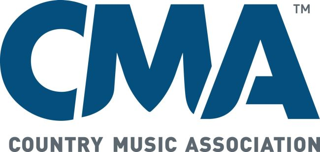 The logo of the country music association, featuring bold blue letters "cma" above the full name of the organization in smaller print.