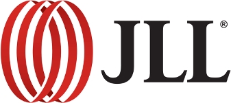 Logo of jll, featuring a distinctive three-dimensional red abstract shape next to the letters 'jll' in black, registered trademark symbol at the upper right.