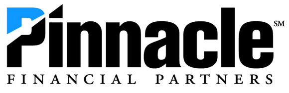 Logo of pinnacle financial partners, featuring a stylized mountain peak in blue above 'pinnacle' with 'financial partners' written below.