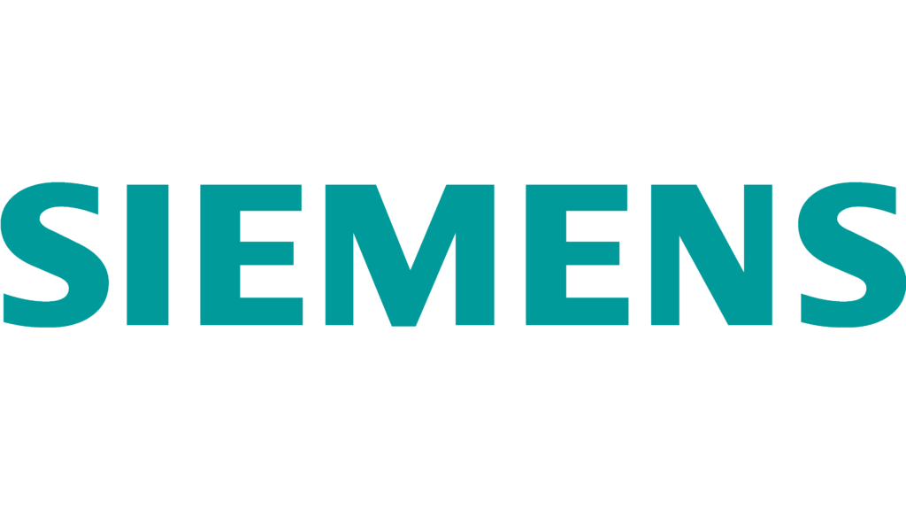 The image displays the logo of siemens, which is a prominent multinational engineering and electronics company known for its innovations in industry, energy, healthcare, and infrastructure. the logo consists of the word "siemens" in a bold, uppercase sans-serif typeface, highlighted in a distinctive teal or turquoise color.