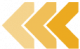 The image appears to be a simple graphic of three left-pointing, orange chevrons. this symbol may be used to represent going back, indicating a return to a previous step or screen in a user interface, or to signify a rewind function in media controls.